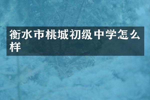 衡水市桃城初级中学怎么样
