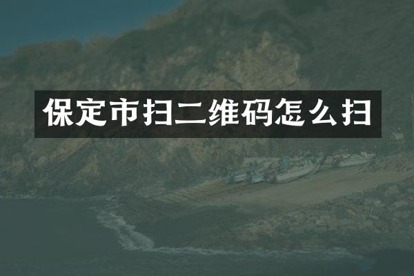 保定市扫二维码怎么扫