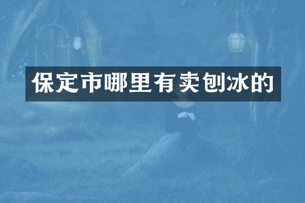 保定市哪里有卖刨冰的