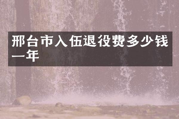 邢台市入伍退役费多少钱一年