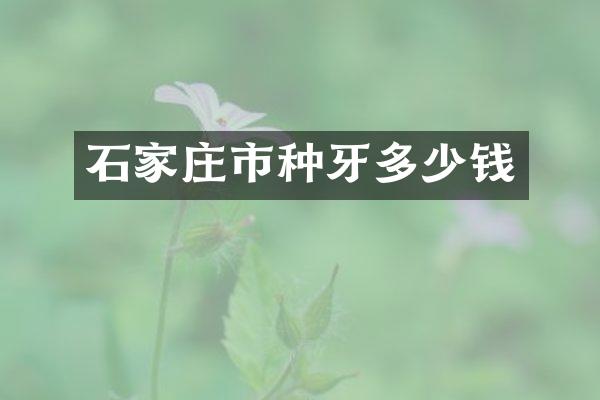 石家庄市种牙多少钱