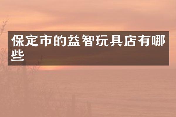 保定市的益智玩具店有哪些