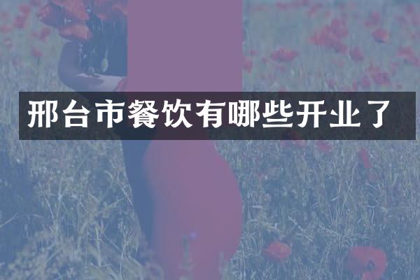 邢台市餐饮有哪些开业了