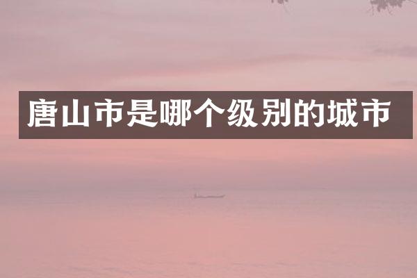 唐山市是哪个级别的城市