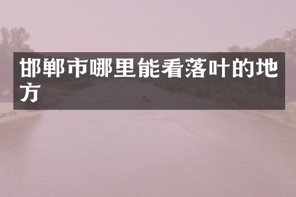 邯郸市哪里能看落叶的地方