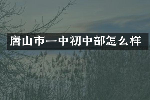 唐山市一中初中部怎么样