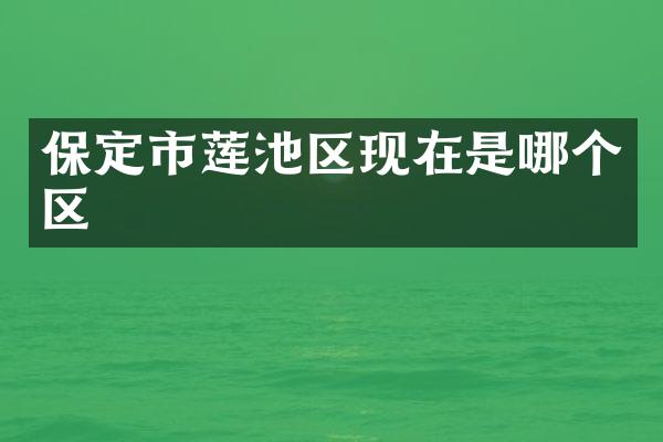 保定市莲池区现在是哪个区