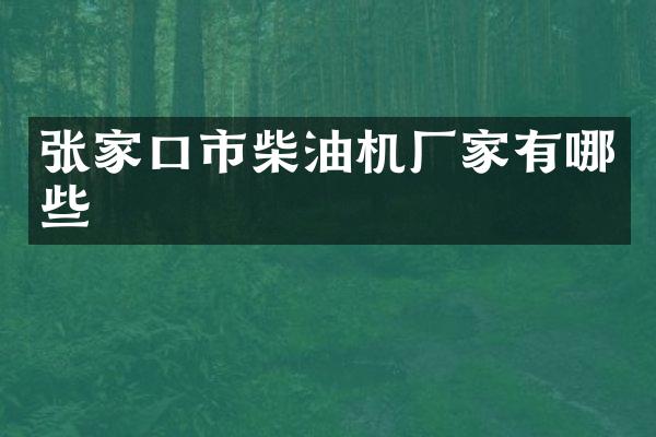 张家口市柴油机厂家有哪些