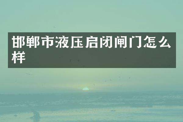 邯郸市液压启闭闸门怎么样