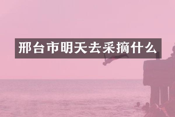 邢台市明天去采摘什么
