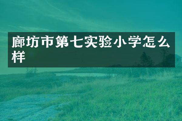 廊坊市第七实验小学怎么样