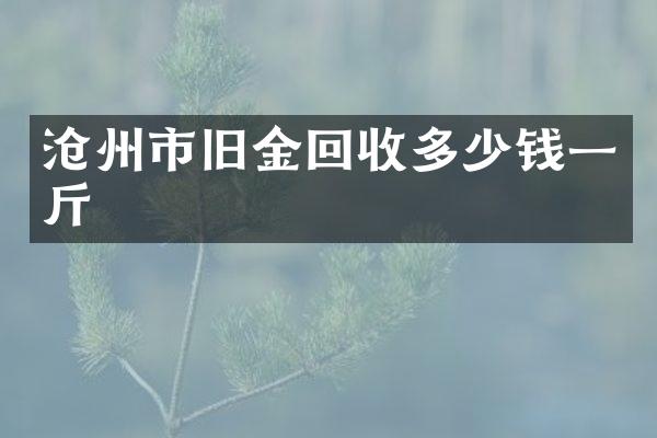 沧州市旧金回收多少钱一斤
