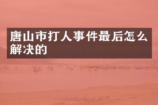 唐山市打人事件最后怎么解决的
