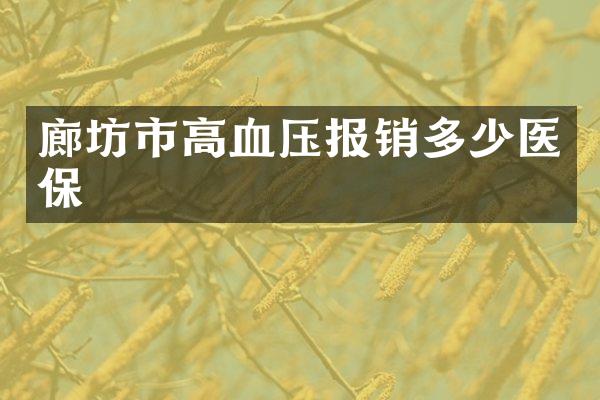 廊坊市高血压报销多少医保