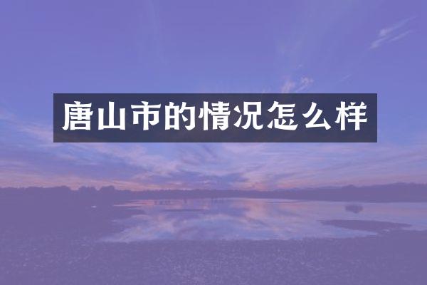 唐山市的情况怎么样