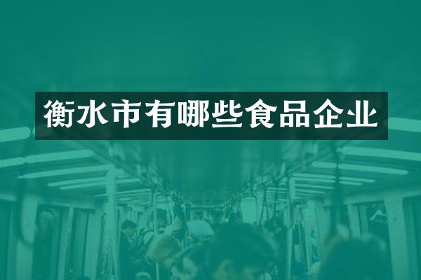 衡水市有哪些食品企业