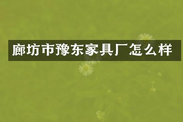 廊坊市豫东家具厂怎么样
