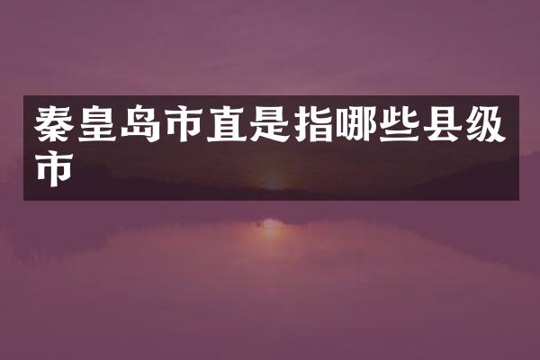 秦皇岛市直是指哪些县级市