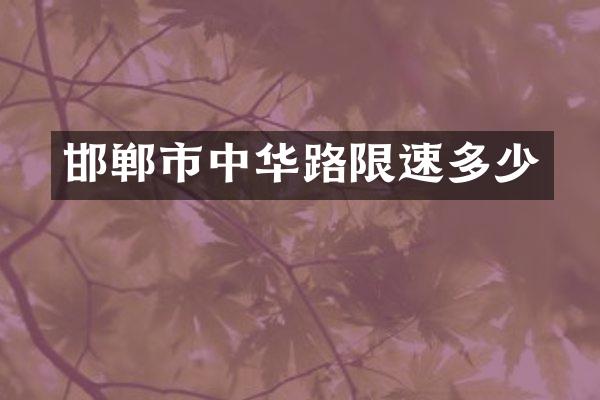 邯郸市中华路限速多少