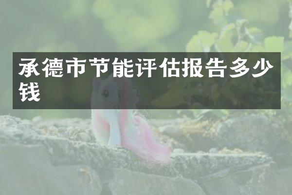 承德市节能评估报告多少钱