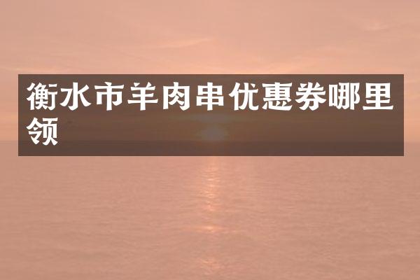 衡水市羊肉串优惠券哪里领