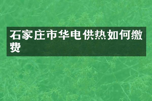 石家庄市华电供热如何缴费