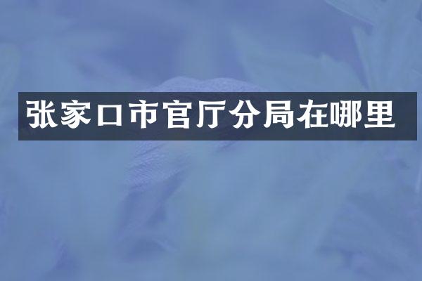张家口市官厅分局在哪里
