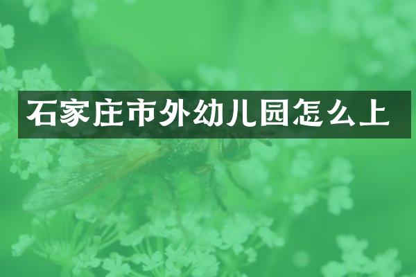 石家庄市外幼儿园怎么上