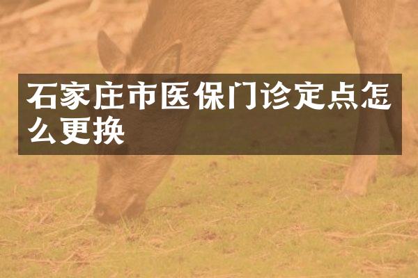 石家庄市医保门诊定点怎么更换