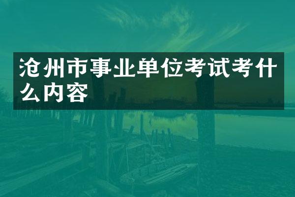 沧州市事业单位考试考什么内容