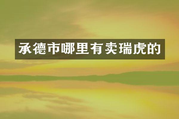 承德市哪里有卖瑞虎的