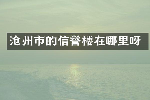 沧州市的信誉楼在哪里呀