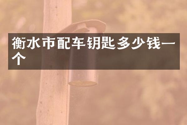 衡水市配车钥匙多少钱一个