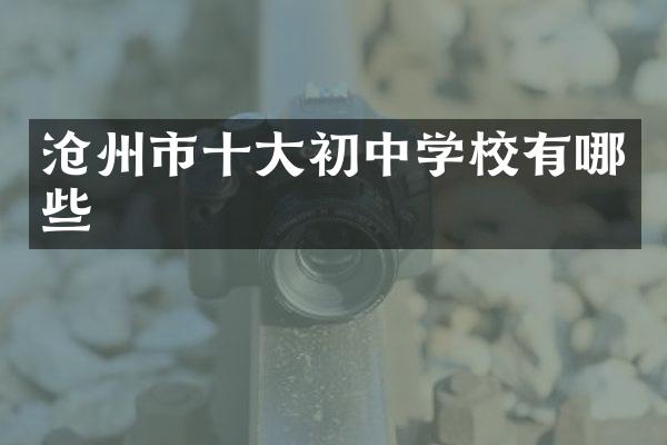 沧州市十大初中学校有哪些