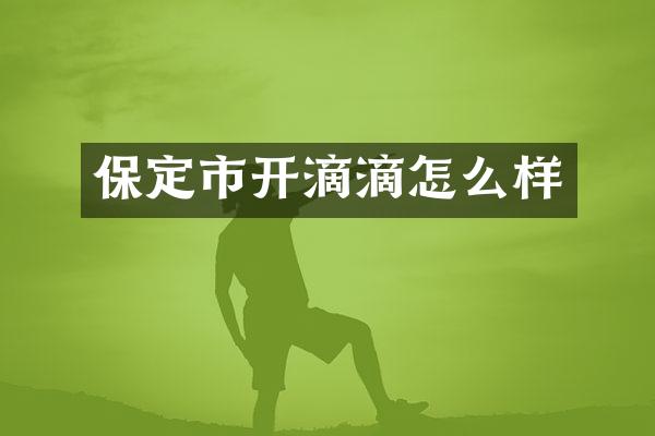 保定市开滴滴怎么样
