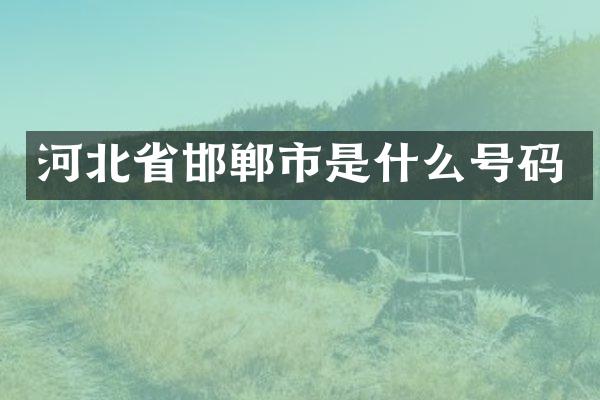 河北省邯郸市是什么号码