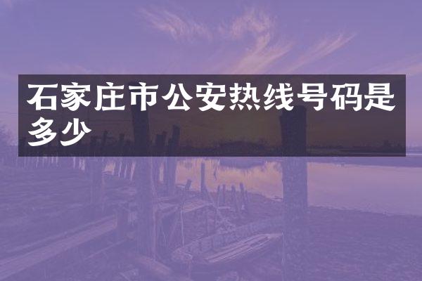 石家庄市公安热线号码是多少