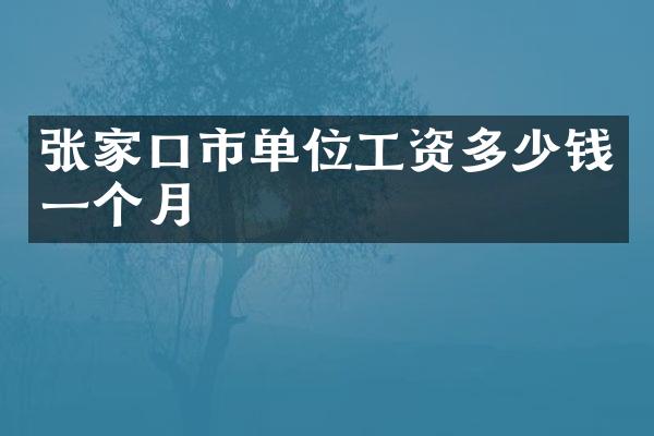 张家口市单位工资多少钱一个月