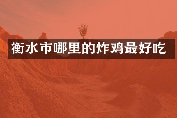衡水市哪里的炸鸡最好吃