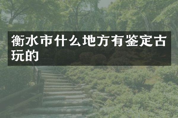 衡水市什么地方有鉴定古玩的