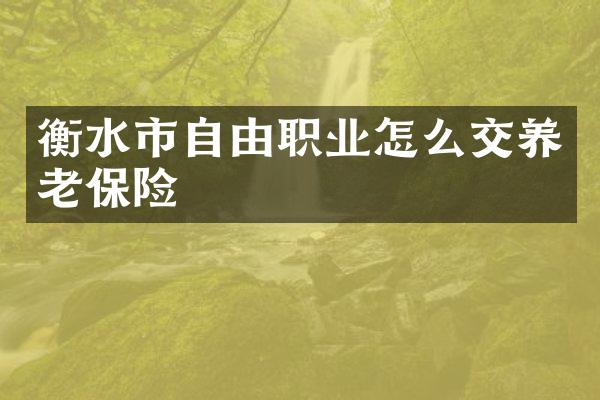 衡水市自由职业怎么交养老保险
