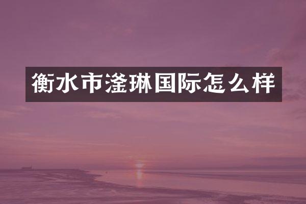 衡水市滏琳国际怎么样