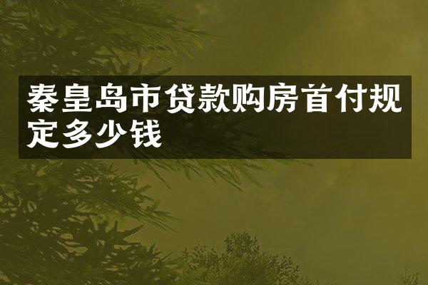 秦皇岛市贷款购房首付规定多少钱