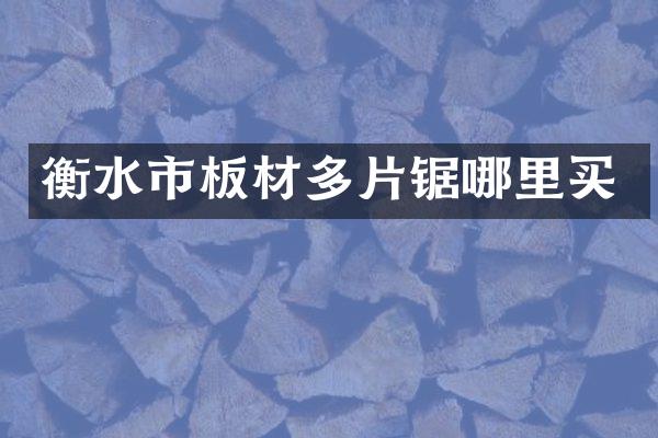 衡水市板材多片锯哪里买