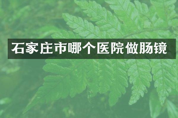 石家庄市哪个医院做肠镜
