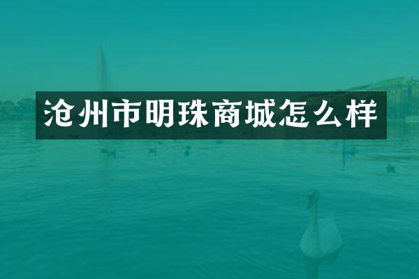 沧州市明珠商城怎么样