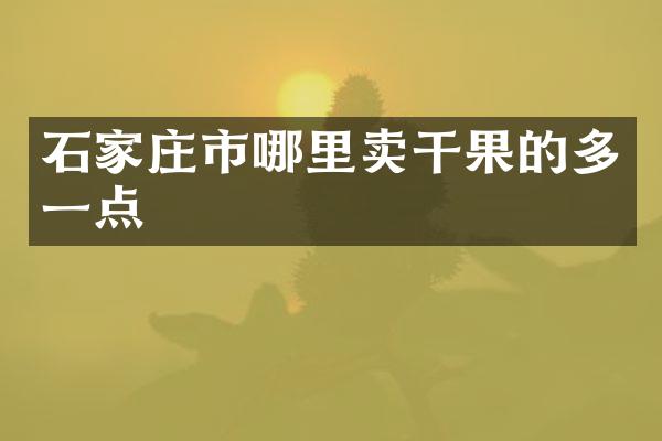 石家庄市哪里卖干果的多一点