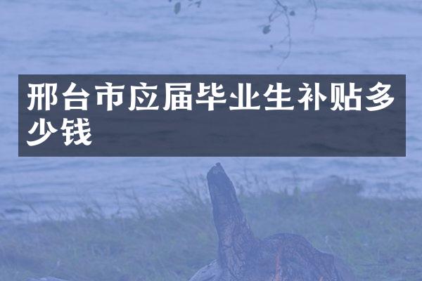 邢台市应届毕业生补贴多少钱