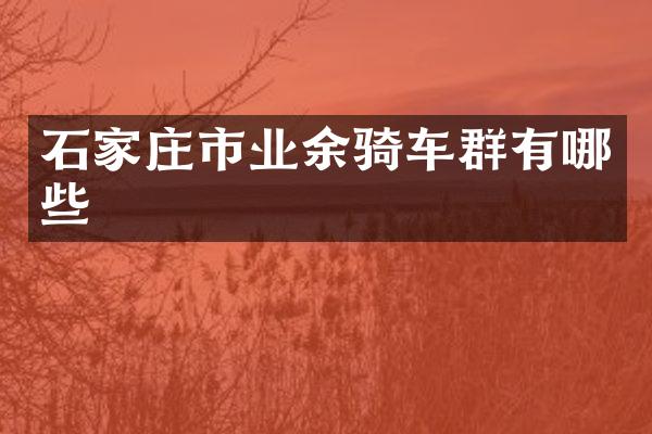 石家庄市业余骑车群有哪些