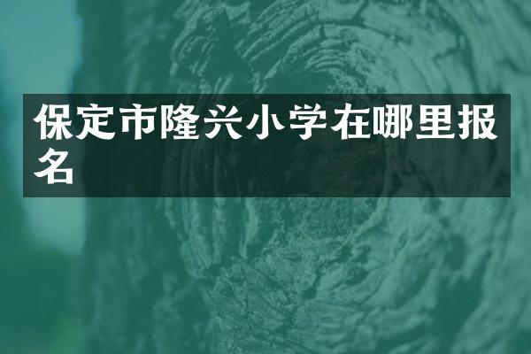 保定市隆兴小学在哪里报名